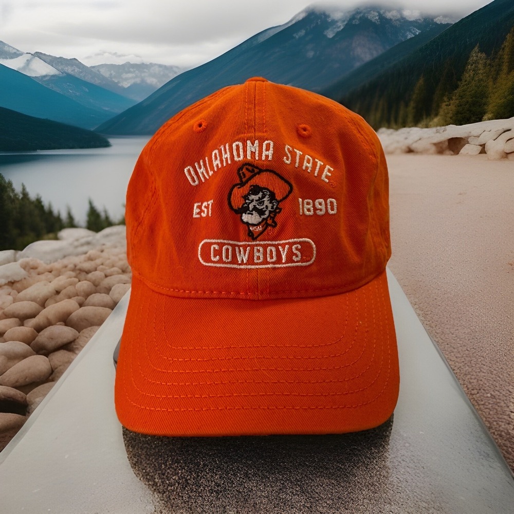 Oklahoma State Cowboys Go Pokes Cap / Hat Buckle Back Pistol Pete Orange OSU